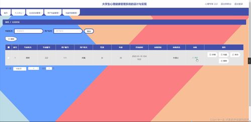 Spring Boot大學生心理健康管理系統的設計與實現